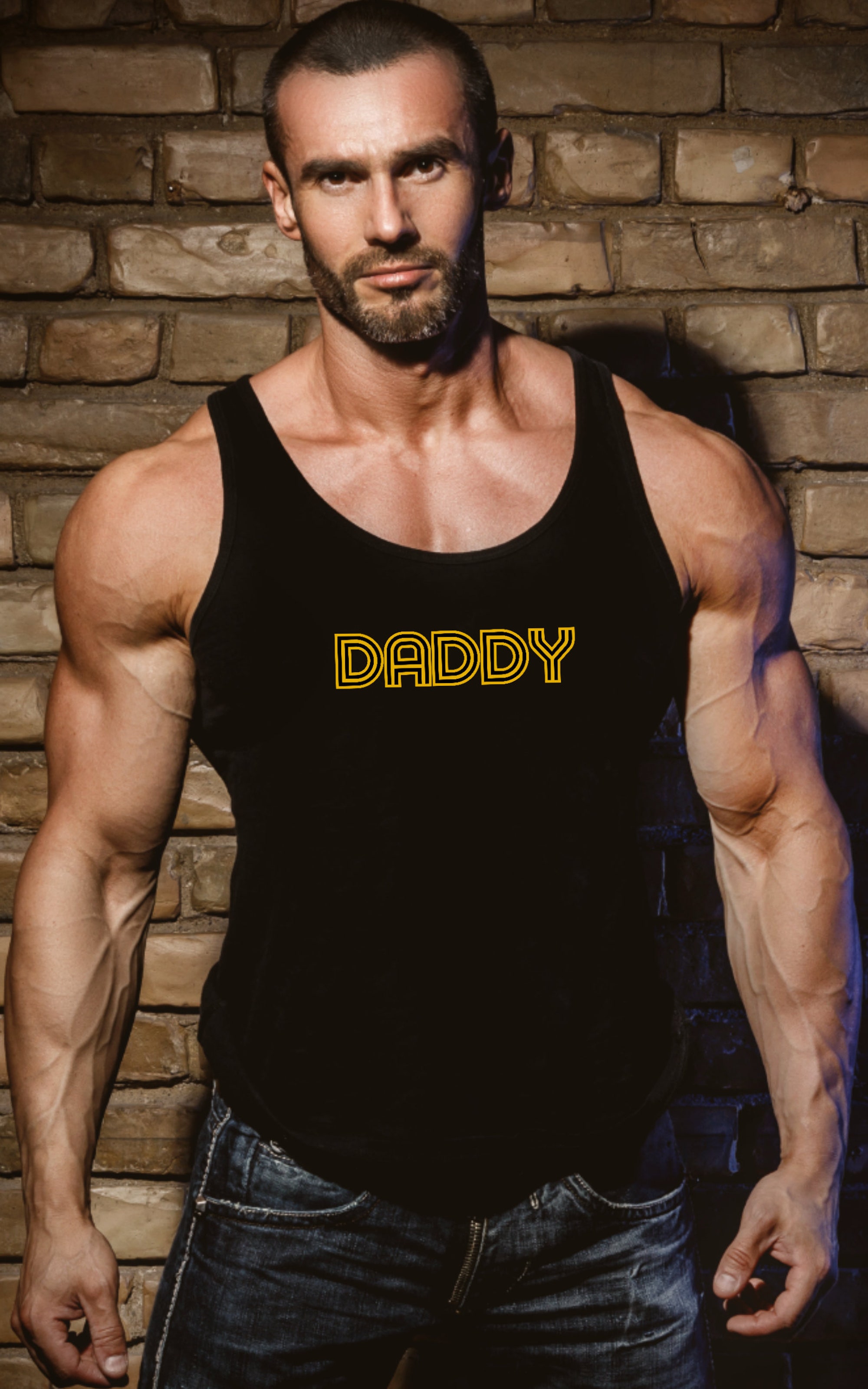 Discover DAD Tank Top Retro Leather DADDY