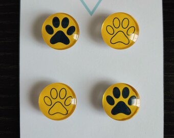 Imanes de huellas de patas, llaveros, cabujón, imanes para nevera, decoración del hogar, idea de regalo