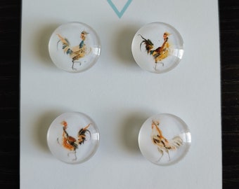 Vintage Chicken Magnets, Keychain, Cabochon, Fridge Magnets, Home Decor, Gift Idea