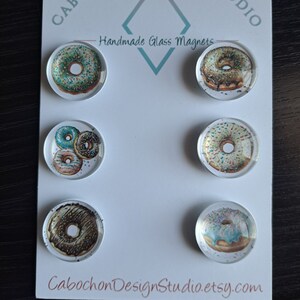 Doughnut Magnets, Bookmark, Glass, Cabochon, Fridge Magnets, Home Decor, Gift Idea