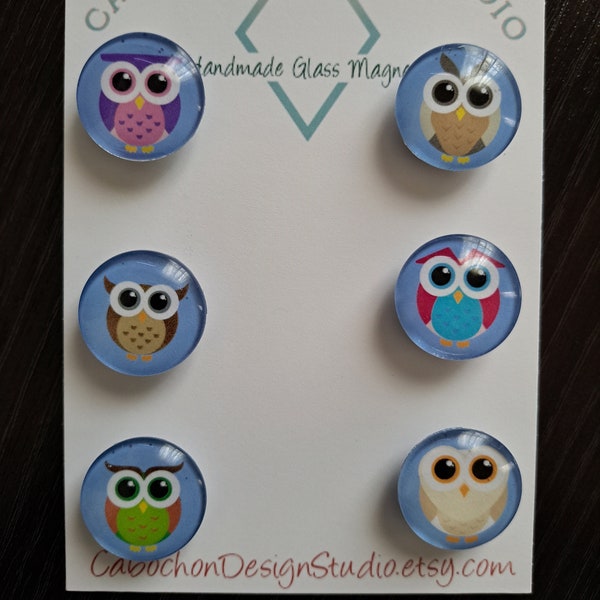Cute Owl Magnets, Cabochon, Fridge Magnets, Home Decor, Gift Idea