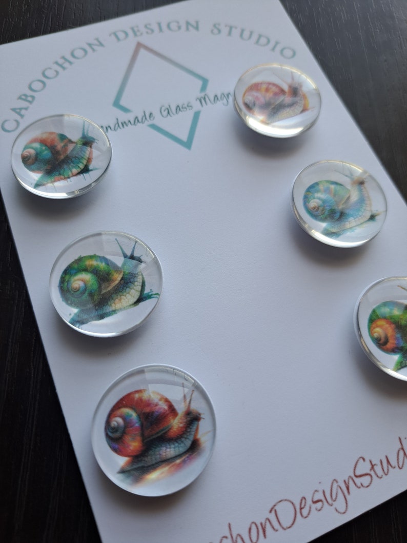 Snail Magnets Snail Magnets, Button Pin, Glass, Cabochon, Fridge Magnets, Home Decor ...