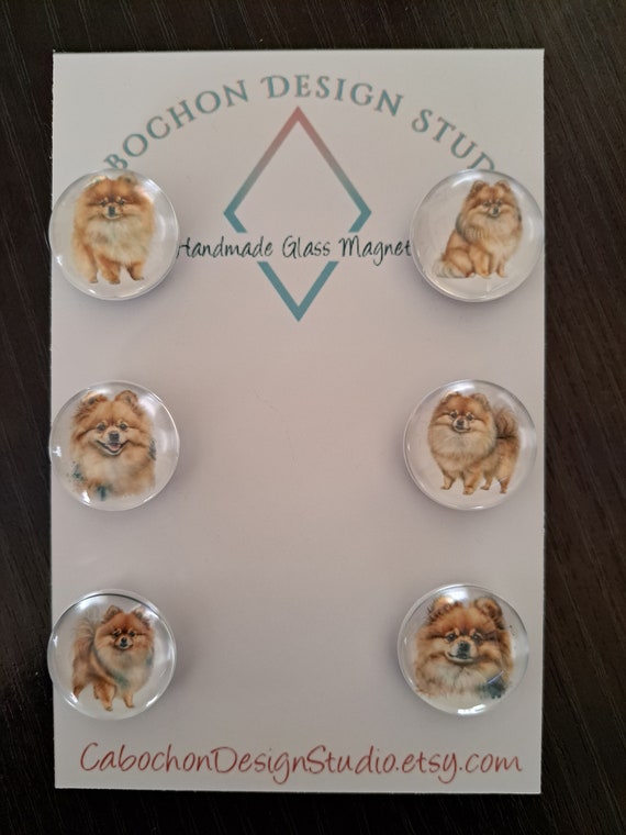 Pomeranian Magnets, Keychain, Button Pin, Glass, Cabochon, Fridge Magnets, Home Decor