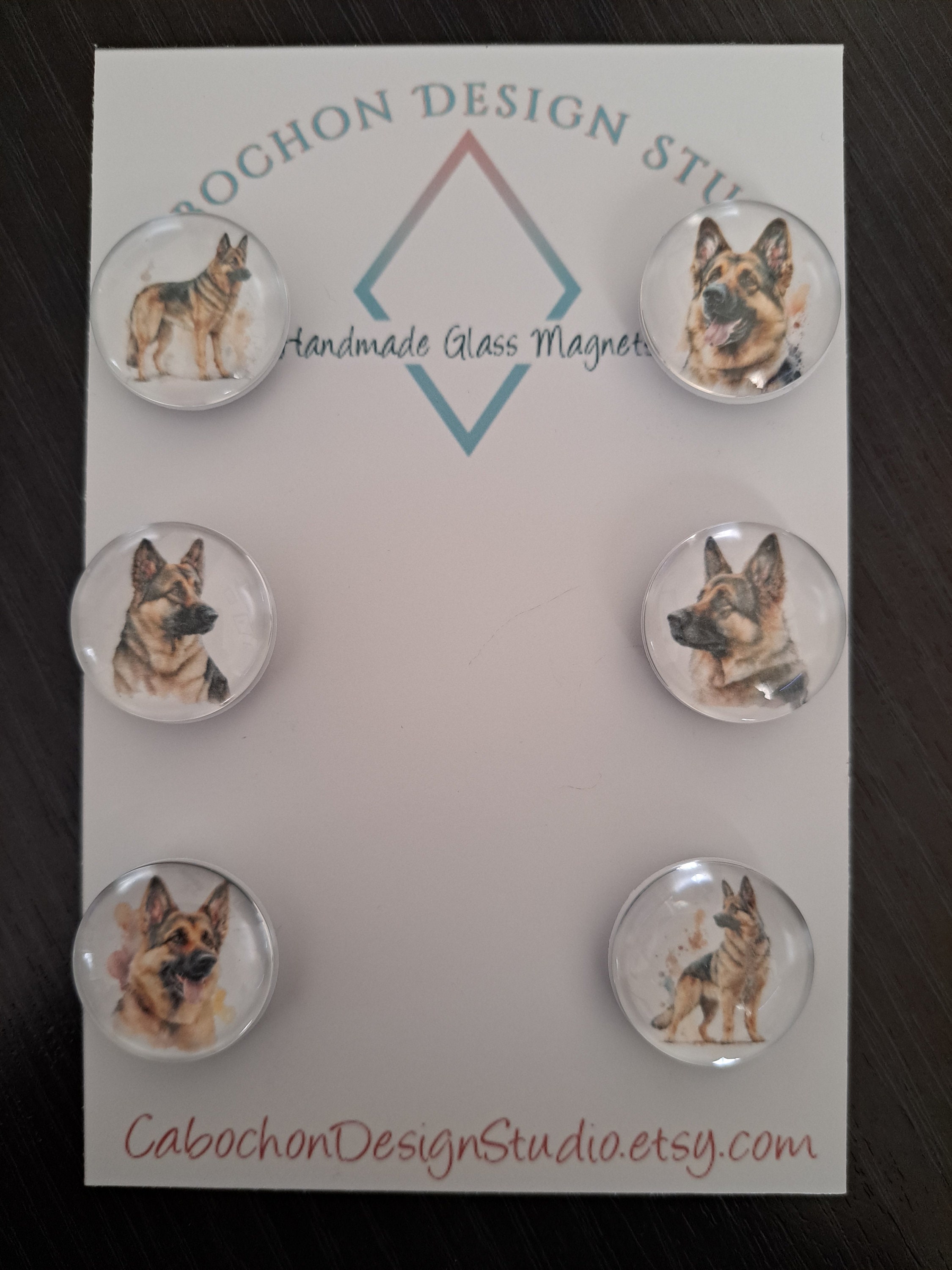 German Shepherd Fridge Magnet - 2x3 Inch Watercolor Design, Dog Breed Decor - View #4