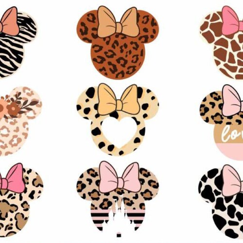 Leopard Minnie Ears Bundle Leopard Minnie Ears SVG Bundle - Etsy