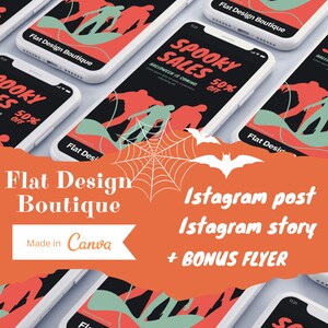 Halloween Instagram Post, Story and Flyer Templates Canva