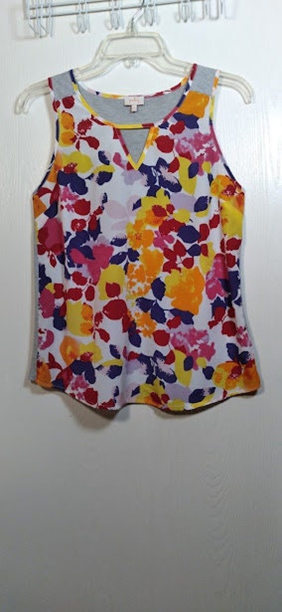 Floral Pixley Sleeveless Top: Small