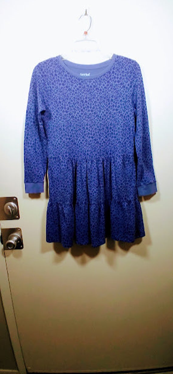 Cat Jack Girls Long Sleeve Animal Print Dress Size L 10 12 Blue Etsy UK