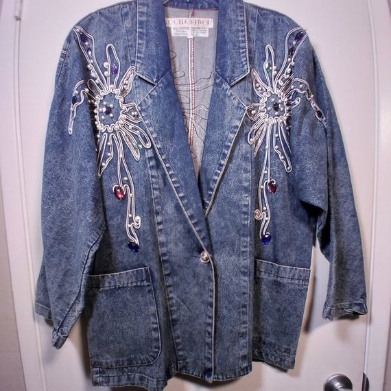 Vintage Acid Wash Bedazzled Denim 