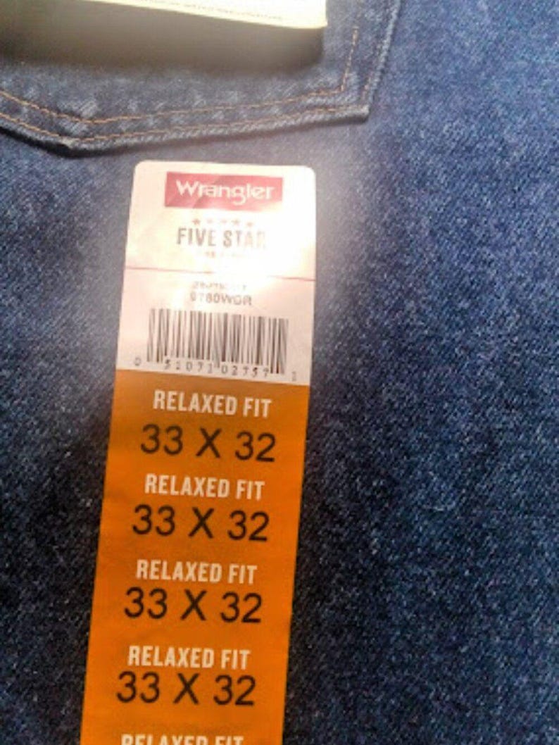 NWT Wrangler Men's Five Star Premium Denim Relaxed Fit Jeans Size: 33 X 32 image 7