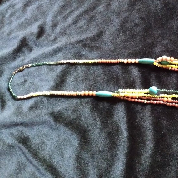 Beautiful Colorful Multi Layer Beaded Necklace 17… - image 10