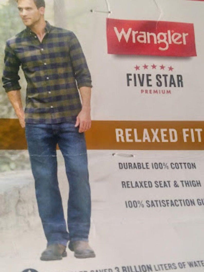 NWT Wrangler Men's Five Star Premium Denim Relaxed Fit Jeans Size: 33 X 32 image 9