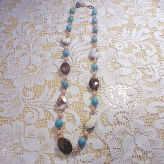 Chunky Beaded Necklace Multi colored - image 5