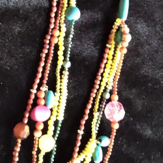 Beautiful Colorful Multi Layer Beaded Necklace 17… - image 7