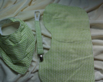 Bandana Baby Bib, Burp Cloth, and Pacifier Clip Set