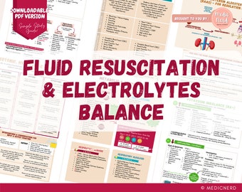 Fluid Resuscitation & Electrolytes Balance | Study Guide | Medical Student | Nursing Student