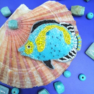 Brooch &quot;tropical blue fish&quot;