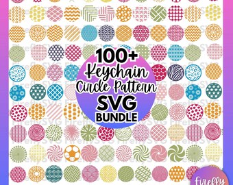 Keychain Svg Bundle Key Ring Svg Keychain Pattern Svg Circle Pattern Paint Brush Strokes Svg Cut File Svg Files for Cricut Digital Download