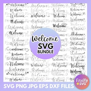 Bundle de bienvenue svg signe de bienvenue svg à la main bienvenue notre maison svg ferme signe svg bienvenue-ish svg bienvenue png fichier svg pour cricut