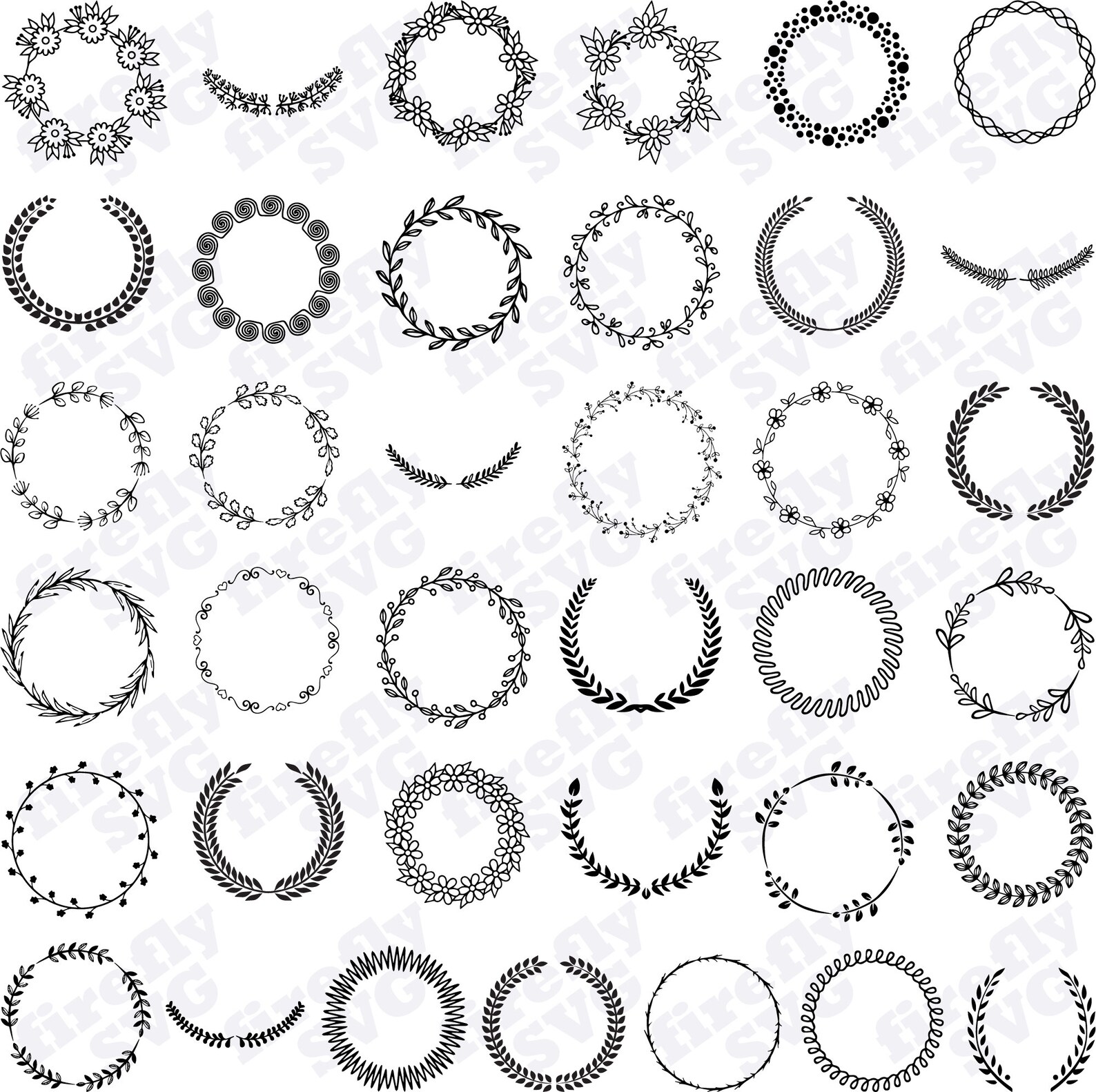 Wreath SVG Bundle Floral Wreath Svg Svg Files for Cricut - Etsy