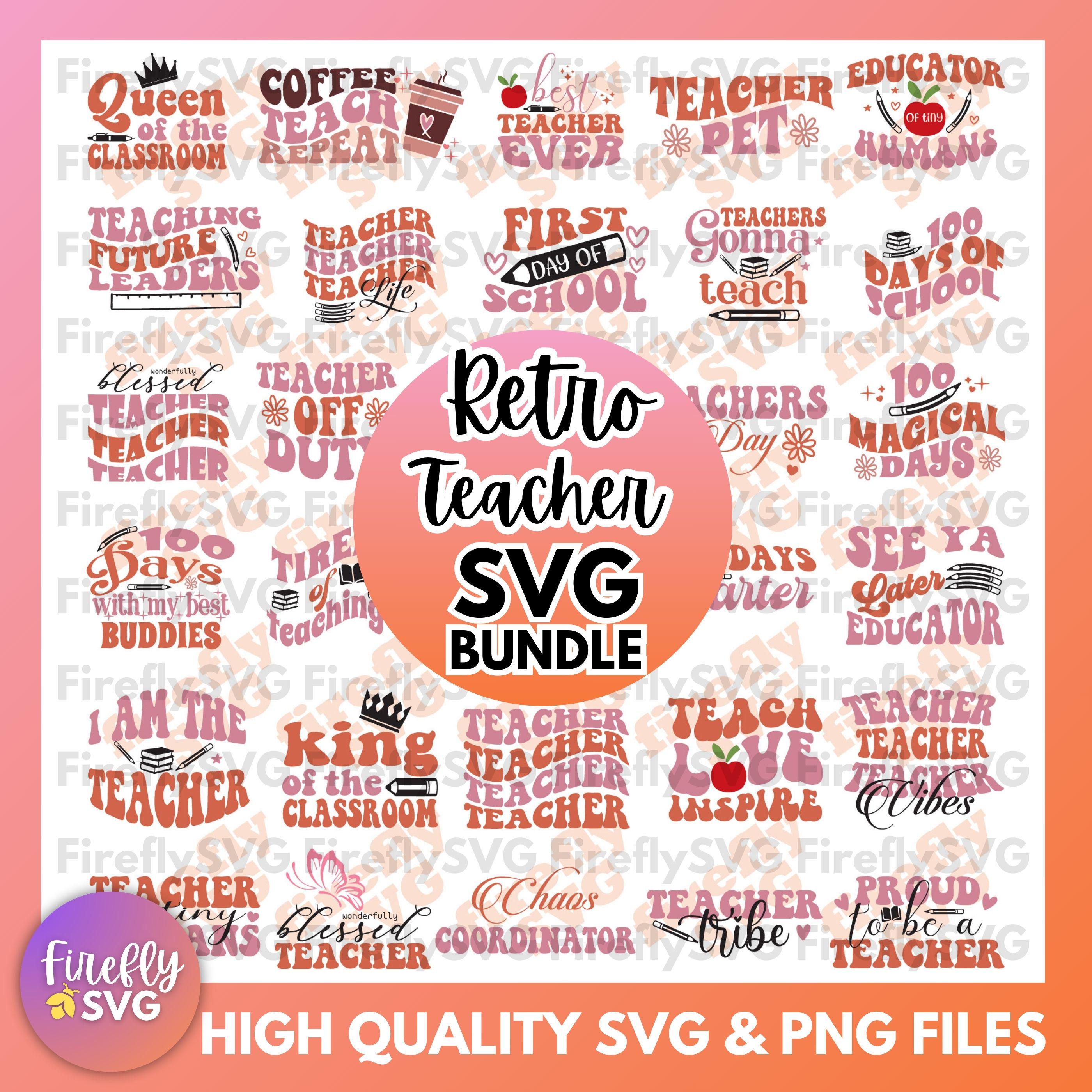 Retro Teacher SVG Bundle School Svg Teacher Svg First Day of School Svg ...