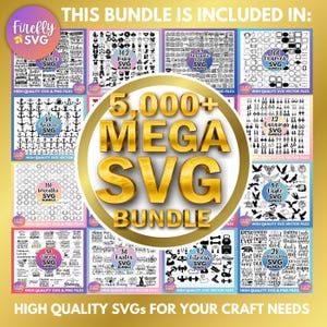 May include: A collage of images showcasing a large bundle of 5,000+ SVG files for crafting. The images depict various categories of SVG designs, including anchors, wreaths, frames, earrings, and more. The text "HIGH QUALITY SVGS FOR YOUR CRAFT NEEDS" is displayed at the bottom.