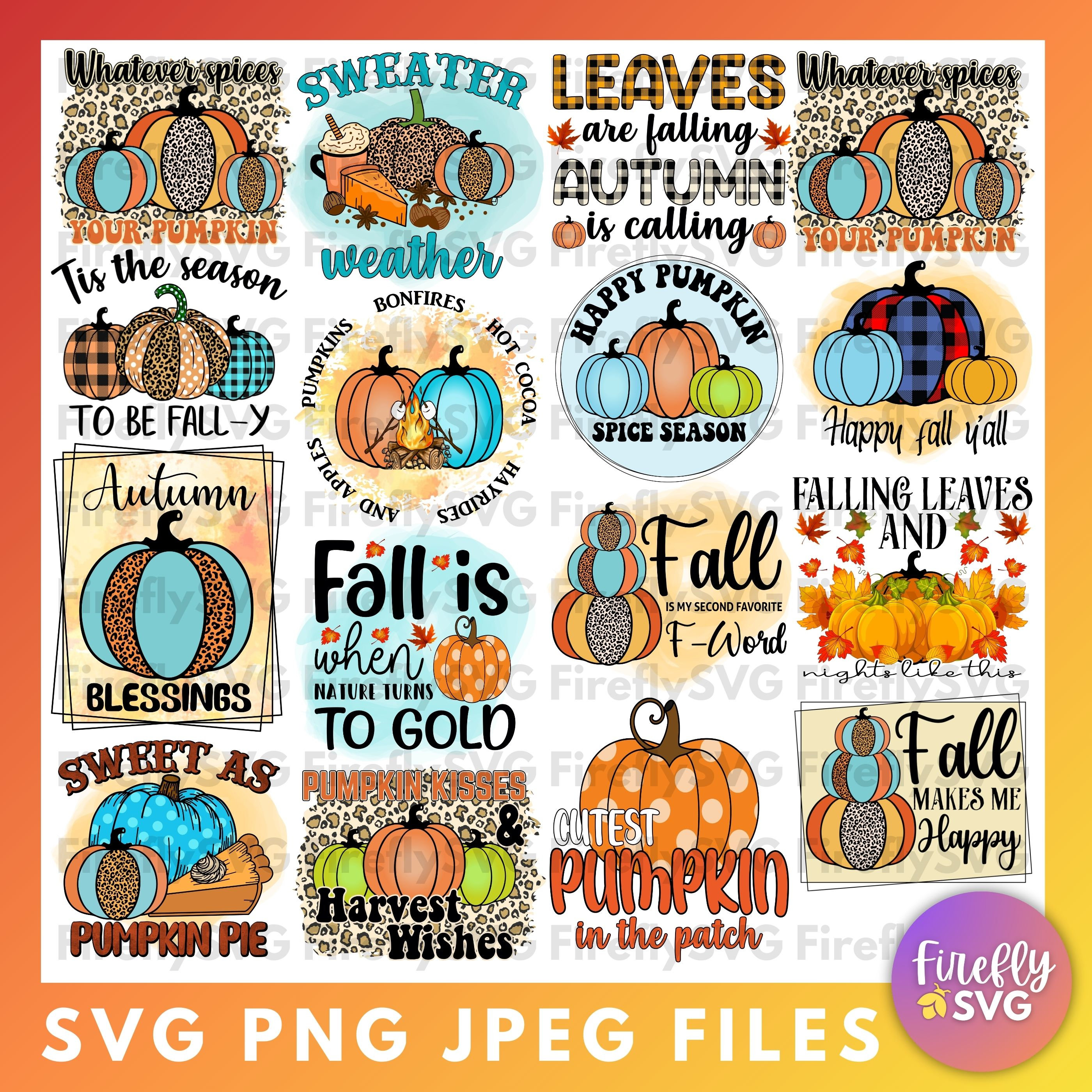 20 Fall SVG Bundle Falling Leaves Instant Download Digital Download ...
