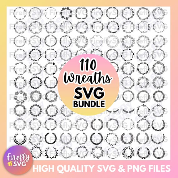 Wreath SVG bundle, floral wreath svg, svg files for cricut, circle wreath svg, frames svg bundle floral circle svg flower wreath svg wreaths