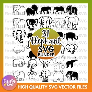 Elephant SVG Bundle, elephant clipart, baby elephant svg, svg, elephant svg, elephant cut file, elephant silhouette, elephant svg for cricut