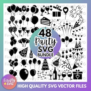Party SVG Bundle, Geburtstag svg bündel, alles Gute zum Geburtstag svg, svg bündel, Geburtstag svg, Kuchen svg, Geburtstag Clipart, svg Schnittdateien, Cricut,