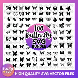 Papillon SVG, clipart papillon, papillons, fichiers svg pour cricut, papillon svg en couches, papillon monarque, bundle svg papillon