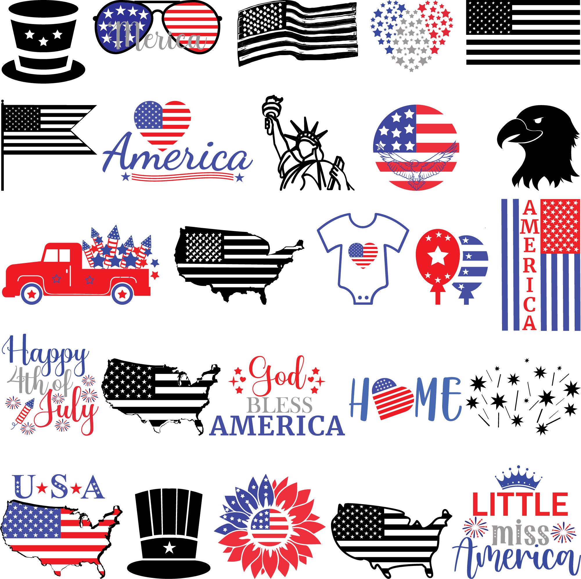 4th of July SVG Bundle Patriotic Svg America Svg USA Svg Fourth of July ...