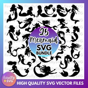 Mermaid SVG Bundle, cute mermaid, mermaid clipart, mermaid tail svg, mermaid, little mermaid svg, cricut, mermaid  svg, mermaid cut file