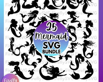 Mermaid SVG Bundle, cute mermaid, mermaid clipart, mermaid tail svg, mermaid, little mermaid svg, cricut, mermaid  svg, mermaid cut file