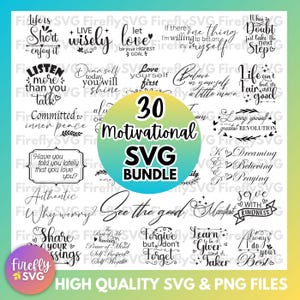 Pakiet motywacyjnych cytatów SVG Pakiet motywacyjnych powiedzeń Inspirujące nastawienia SVG Miłość SVG Pozytywne cytaty SVG Pliki do cięcia Cricut Sylwetka