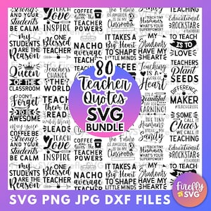 80 Pacote SVG de Professores, citações de professores escolares, vida de professor, svg, professor engraçado, pré-escola, svg, jardim de infância, svg, arquivos de corte svg para cricut