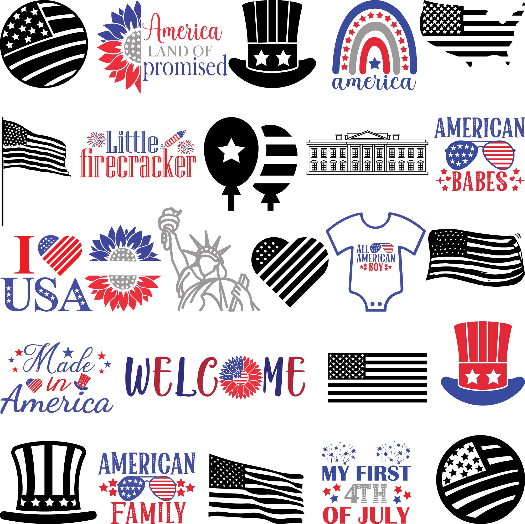 4th of July SVG Bundle Patriotic Svg America Svg USA Svg Fourth of July ...