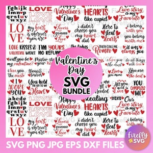 50 Valentijnsdag SVG-bundel Valentijnsdag SVG Happy Valentine Love svg Sassy svg Sarcastic Valentine svg Cupido svg grappig svg Happy Hearts day