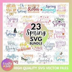 Spring SVG Bundle, spring quotes svg, easter svg, welcome spring svg, hello spring svg, spring is here svg, flower svg, spring wreath svg