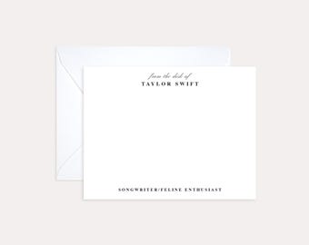 Personalized Stationery Cards, Custom Note Card Set, Elegant Gift