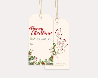 Personalized Christmas Gift Tag Set | Holiday Present Name Tags