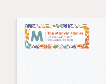 Personalized Floral Return Address Labels | Watercolor Stickers