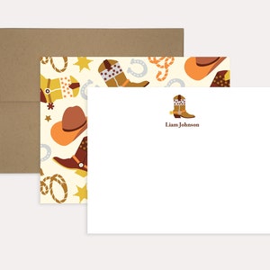 Cowboy Stationery Cards | Custom Western Cards | Personalized Notecard Set | Horse Stationery  |  Western Stationery | C59