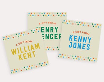 Custom Stickers Birthday Gift Stickers Boys A Gift From Stickers Printable To From Labels Name Stickers Back to School Kids Sticker