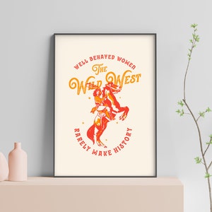 Cowgirl Horse Poster, Western Art Print (Digital Download) image 3
