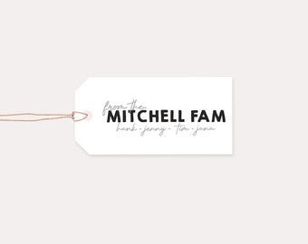Personalized Family Gift Tags, Custom Card Set