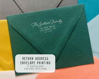 Custom Return Address Envelope Printing, Euro Flap (A2)