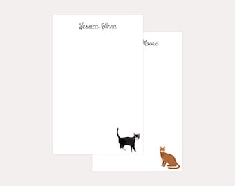 Custom Cat Notepad, Personalized Stationery