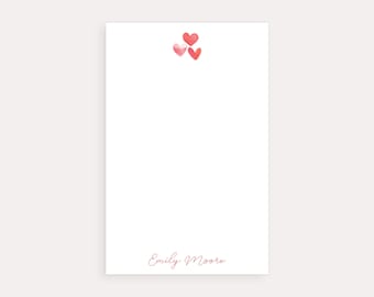 Personalized Heart Notepad, Valentine's Day Gift