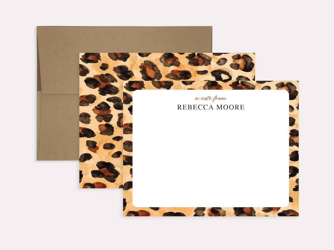 Custom Cheetah Print Card – Personalized Note Card – Leopard Print ...